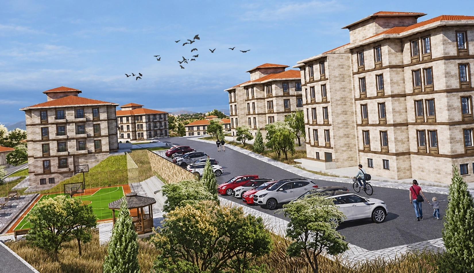 Yapay zekâ ile iyileştirilmiş proje görseli Avanos projesi mimari görselleştirmesi